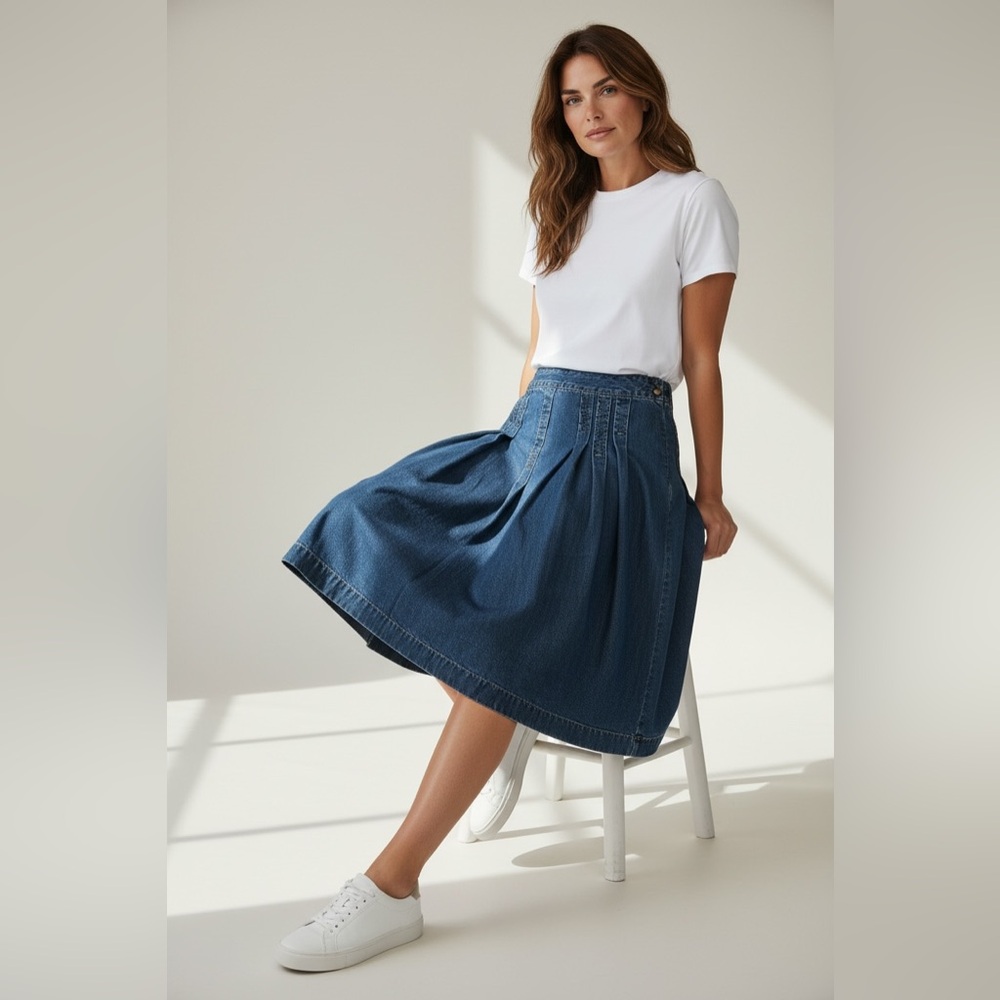 Ann Taylor LOFT Vintage Y2K Denim Skirt, Size 8